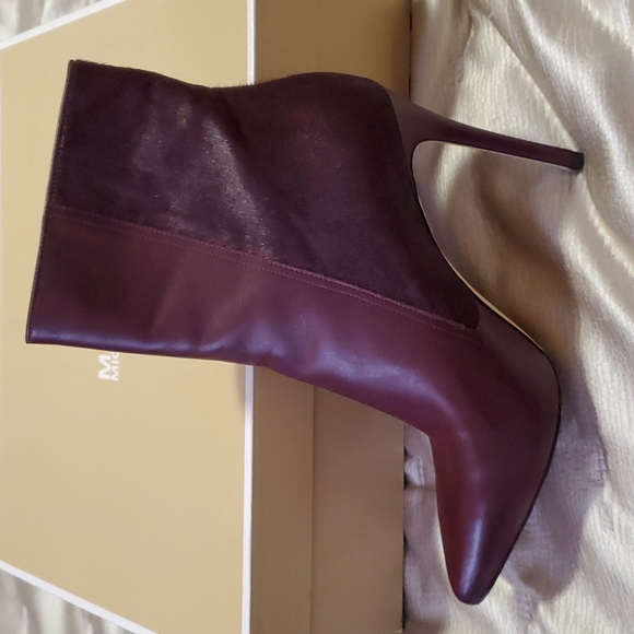 Plum Fur/Leather Michael Kors Ankle Boots...size 9 - Picture 2 of 4